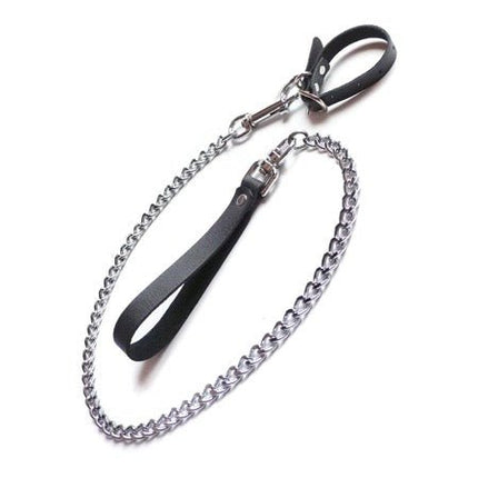 Kinklab Buckling Cock Ring and Chain Leash Set - BDSM Toys