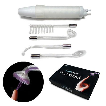 KinkLab Neon Wand Electrosex Kit ( White handle/Purple Elec) - Electro Toys