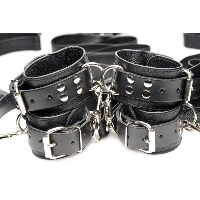 Leather Bed Restraint Kit - Bondage Toys