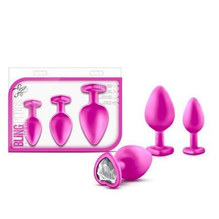 Blush Luxe 3-Piece Bling Plug Training Kit with White Gem Base Pink - Sex Toys