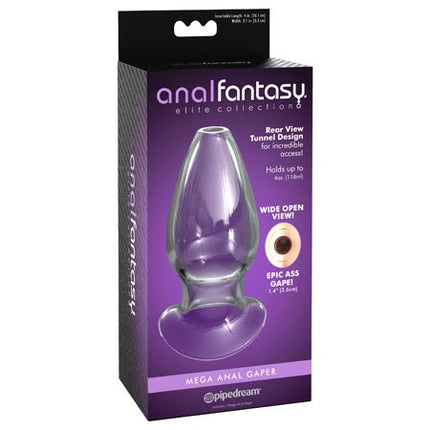 Pipedream Anal Fantasy Elite Collection Mega Anal Gaper Glass Tunnel Plug Clear - Sex Toys