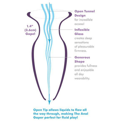 Pipedream Anal Fantasy Elite Collection Mega Anal Gaper Glass Tunnel Plug Clear - Sex Toys