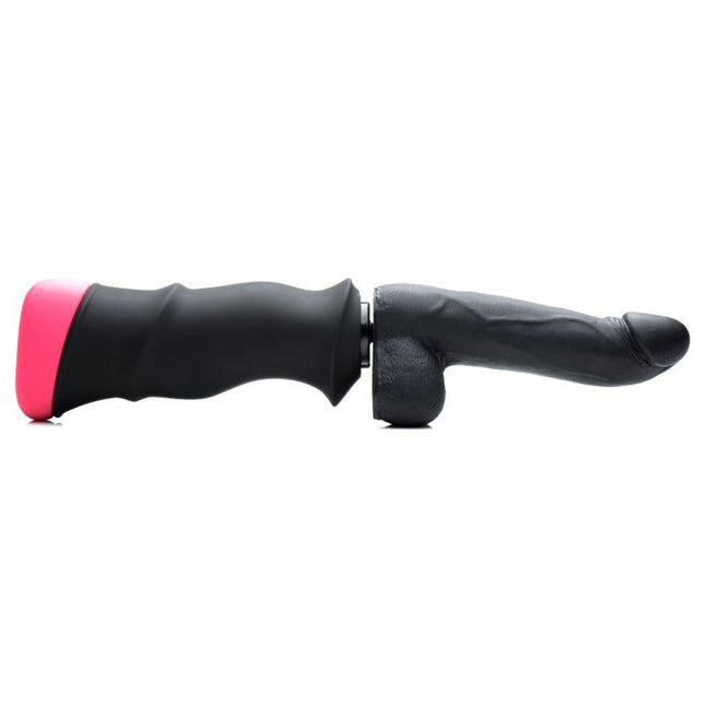 Mega-Pounder Hand-held Thrusting Silicone Dildo - Sex Toys