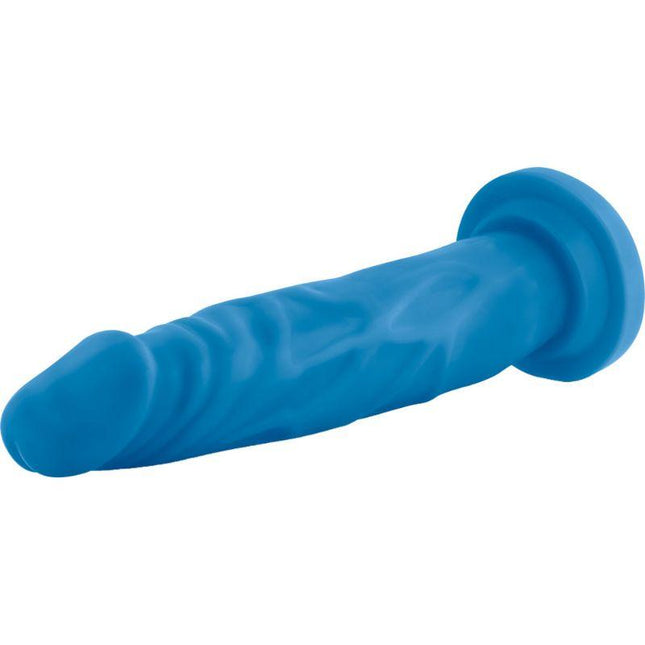 Blush Neo 7.5 in. Dual Density Dildo with Suction Cup Neon Blue - Sex Toys