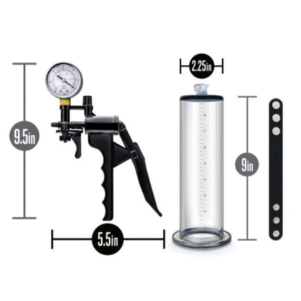 Blush Performance VX8 Premium Penis Pump System with Silicone Cock Strap Clear - BDSM Toys