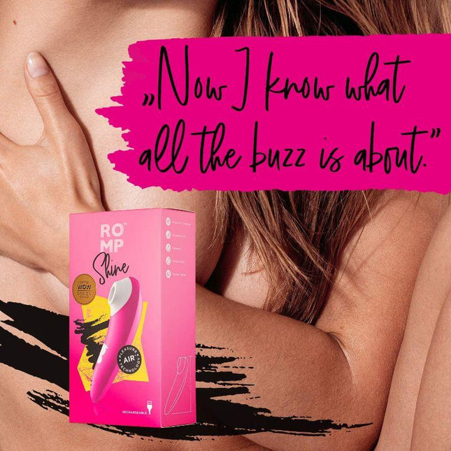 ROMP Shine Rechargeable Silicone Pleasure Air Clitoral Vibrator Pink - Sex Toys