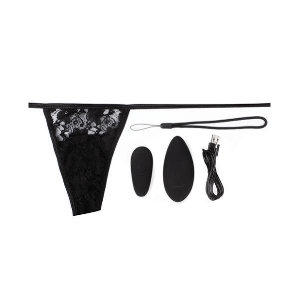 Screaming O Premium Ergonomic Remote Panty Set Black - Sex Toys