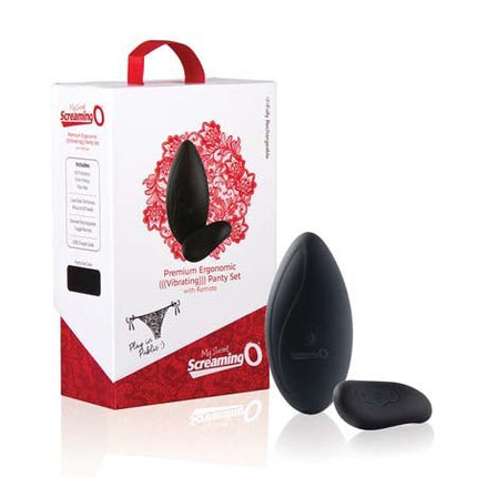 Screaming O Premium Ergonomic Remote Panty Set Black - Sex Toys