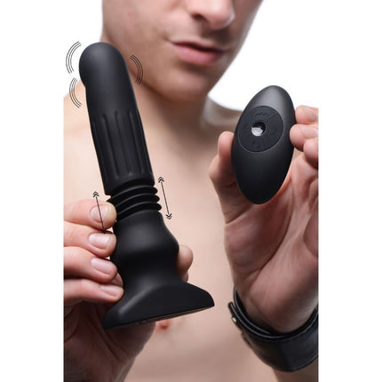 Silicone Swelling and Thrusting Plug with Remote Control - Sex Toys