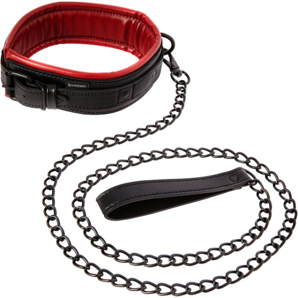 Vegan Leather Collar & Leash - Bondage Toys