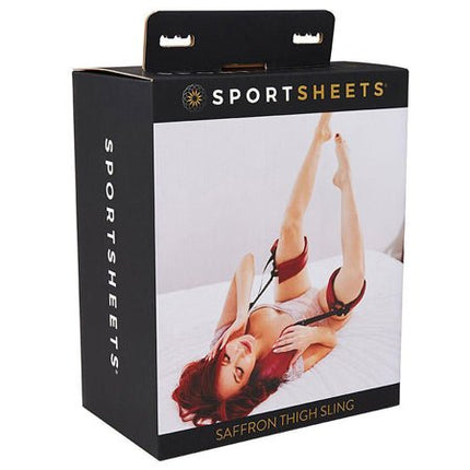 Sportsheets Saffron Adjustable Thigh Sling Position Support Red/Black - Bondage Toys