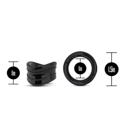 Blush Stay Hard Beef Ball Stretcher Snug 1 in. Black - Sex Toys