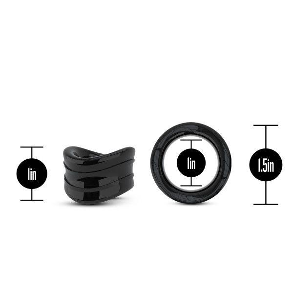 Blush Stay Hard Beef Ball Stretcher Snug 1 in. Black - Sex Toys