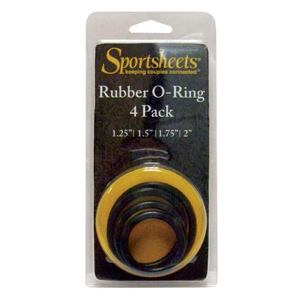 Sportsheets Rubber O-Ring 4-Pack Black - Sex Toys