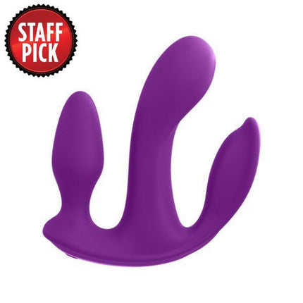 Pipedream 3Some Total Ecstasy Triple Stimulation Silicone Vibrator Purple - Sex Toys
